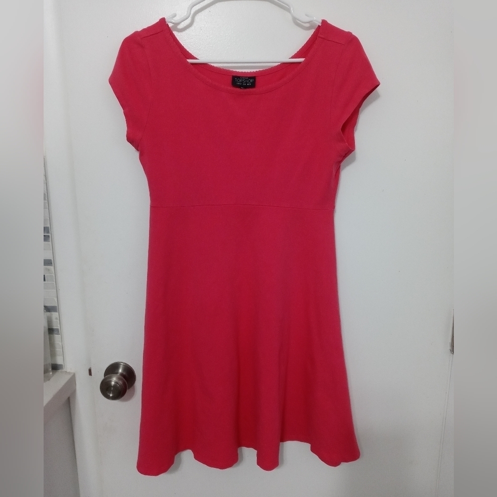 TopShop Maternity papaya fit and flare short sleeve jersey knit dress 6